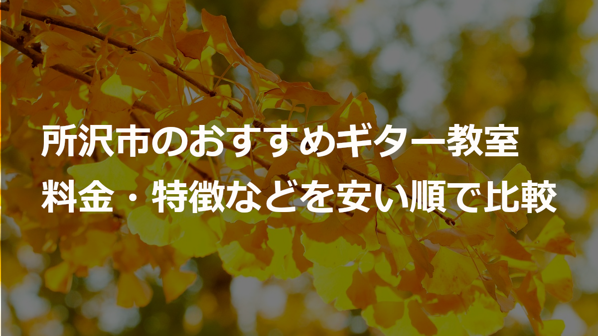 所沢市のおすすめギター教室