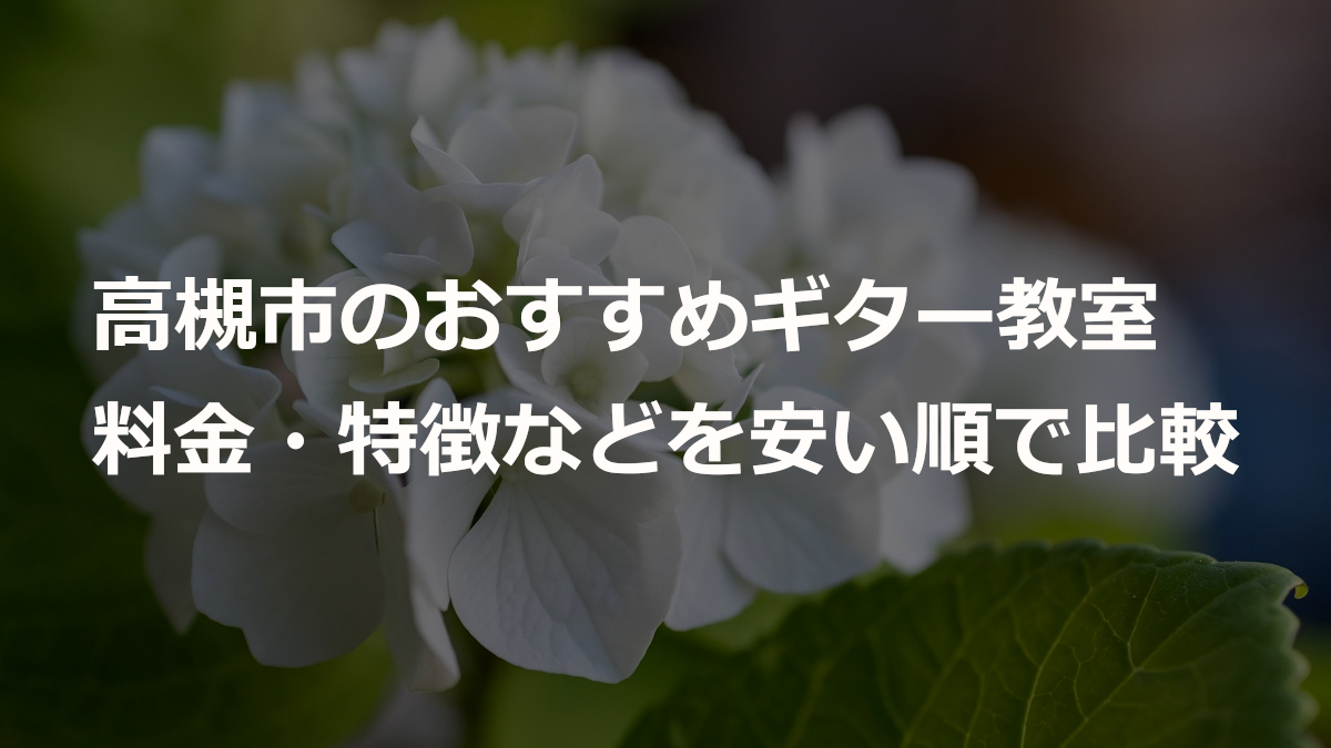 高槻市のおすすめギター教室